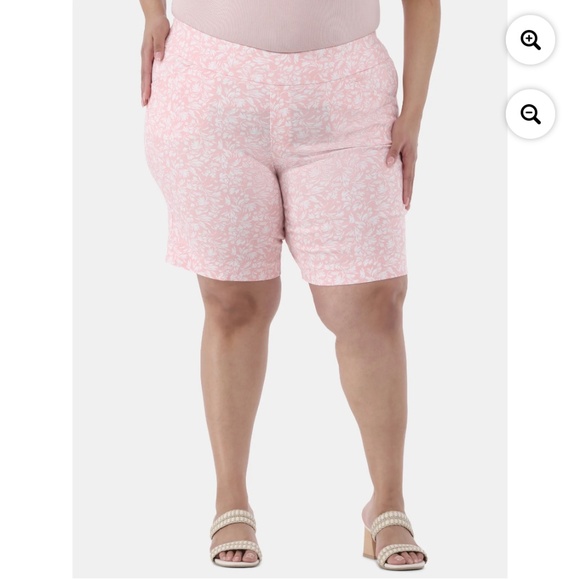 Just My Size Women’s Pink Floral Millennium Bermuda Shorts Size 1X NEW - Picture 3 of 7